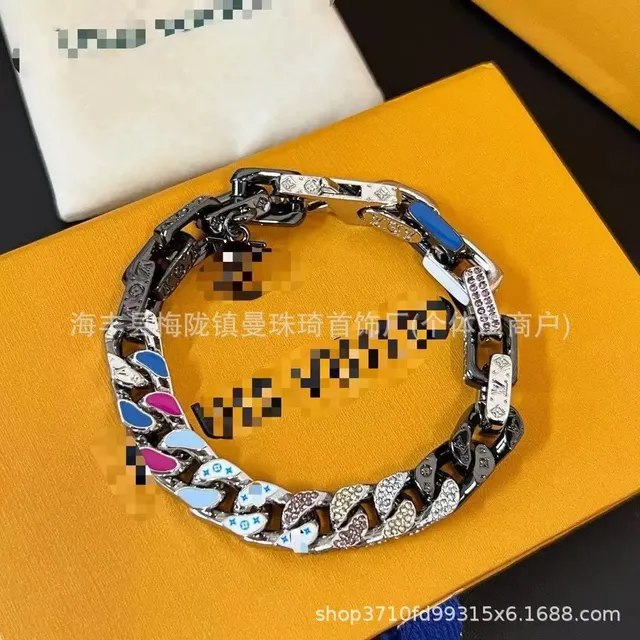Louis Vuitton Chain Bracelet Multicolor Enamel and Crystal