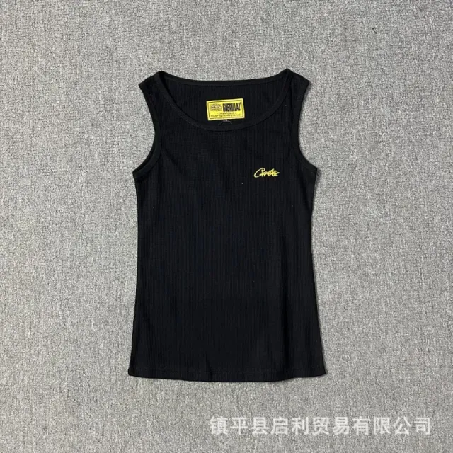 Chrome Hearts Ribbed Tank Top Gold Logo