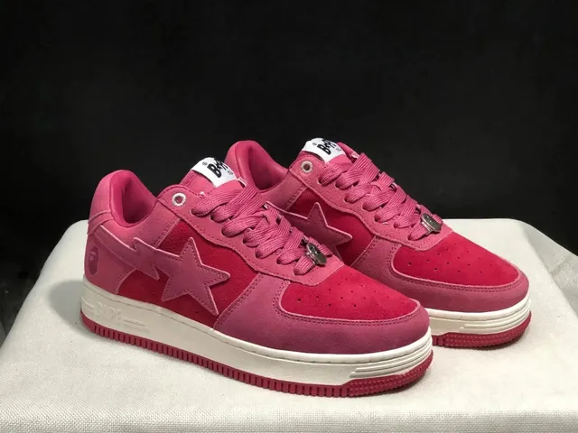 BAPE Shark Air Force 1 Pink Suede