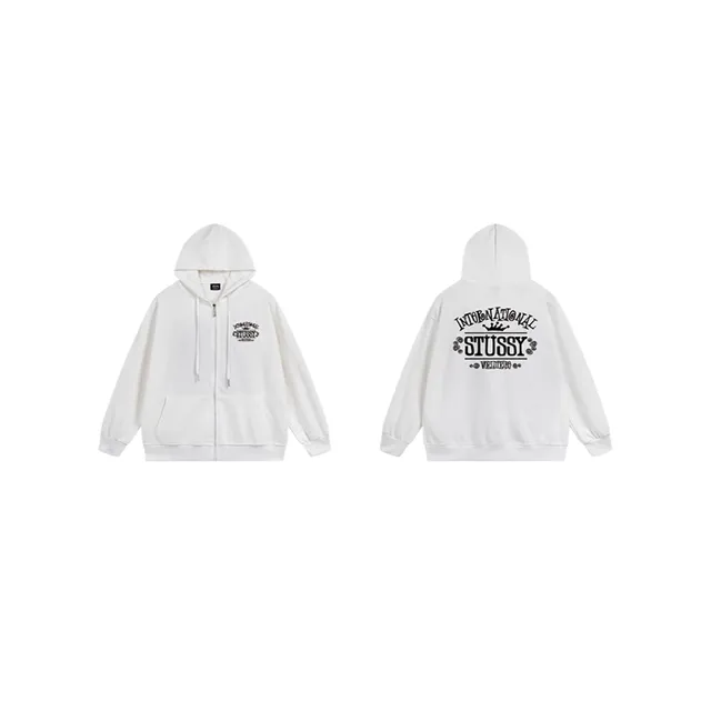 Stüssy Zip-Up Hoodie International Logo