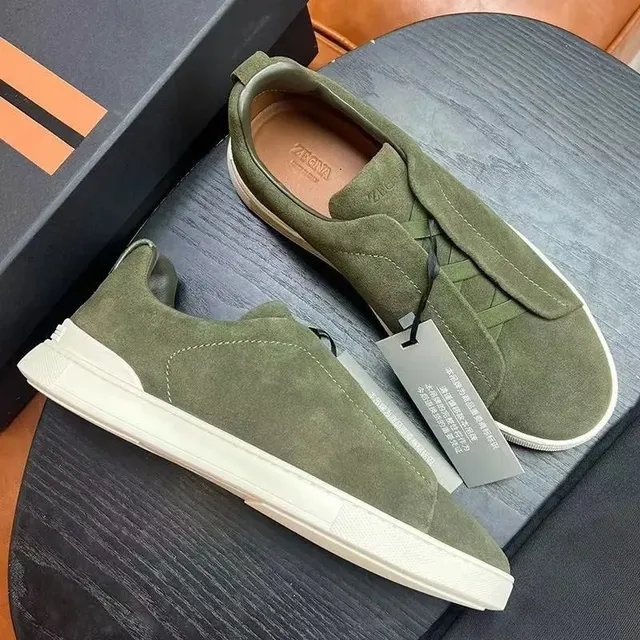 Zegna Sneaker Olive Suede