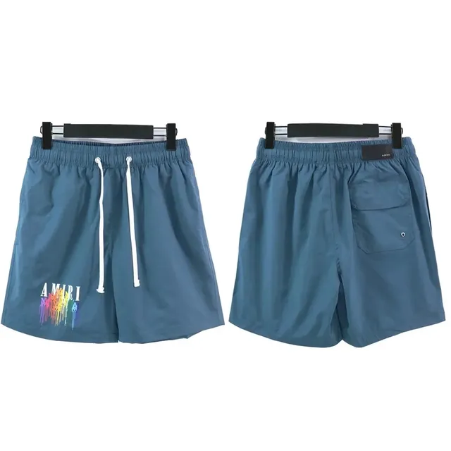 Amiri Logo Print Shorts Rainbow Logo