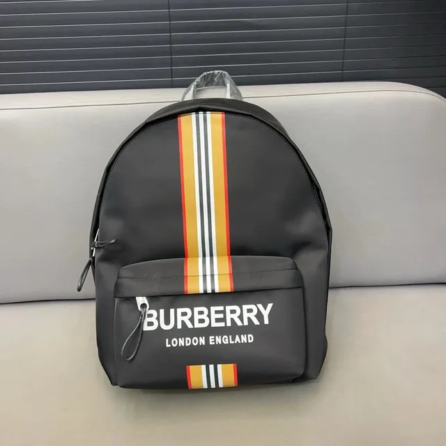 Burberry Logo Stripe Backpack Black with Iconic Stripe