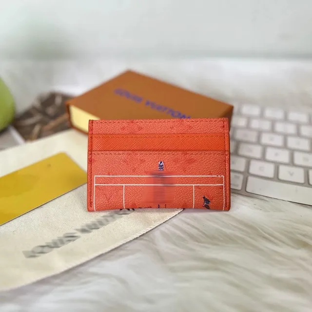 Louis Vuitton Card Holder Tennis Court Print