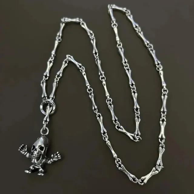 Chrome Hearts Bone Chain Necklace Skull Pendant