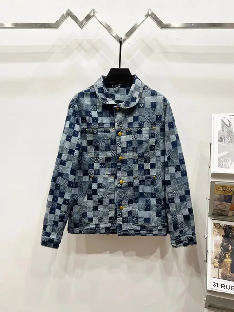 Louis Vuitton Patchwork Denim Jacket Checkerboard Monogram