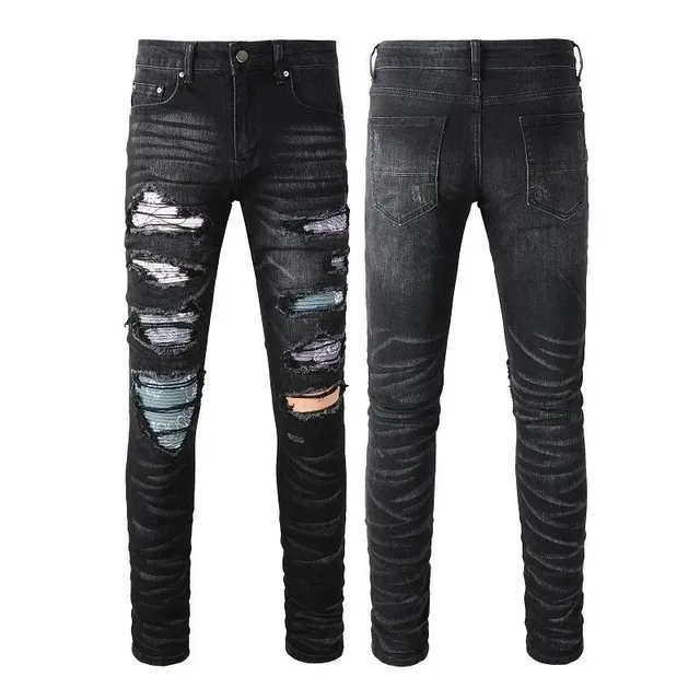 Distressed Slim Fit Jeans Heavy Ripped