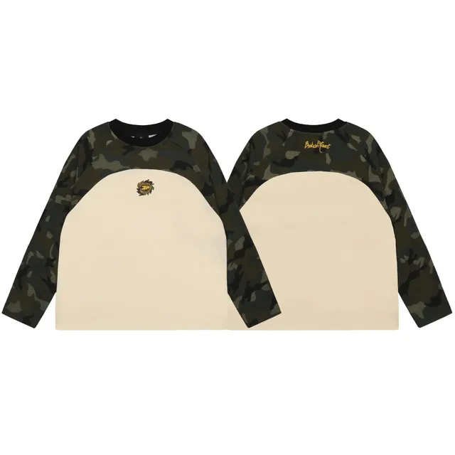 Broken Planet Long-Sleeve Raglan Tee Camo Panel