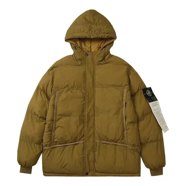 Stone Island Hooded Puffer Jacket Olive Green
