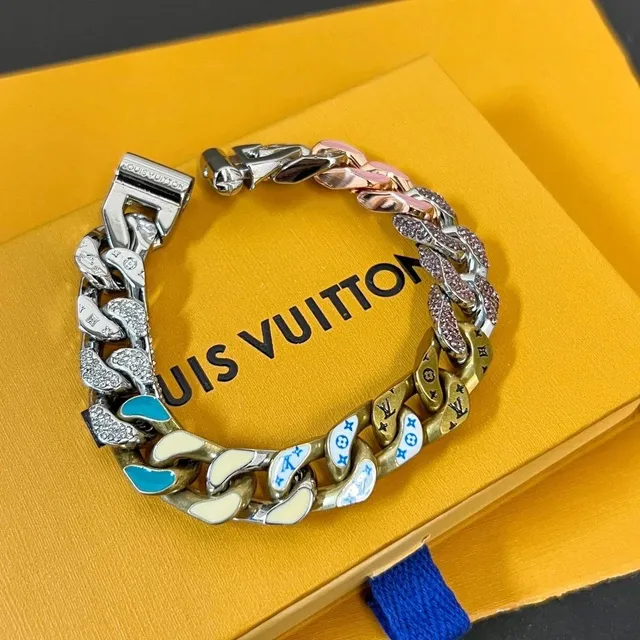 Louis Vuitton Chain Bracelet Multicolor Enamel and Crystal
