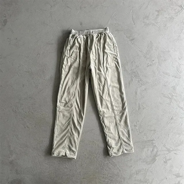 Velour Track Pants Light Beige