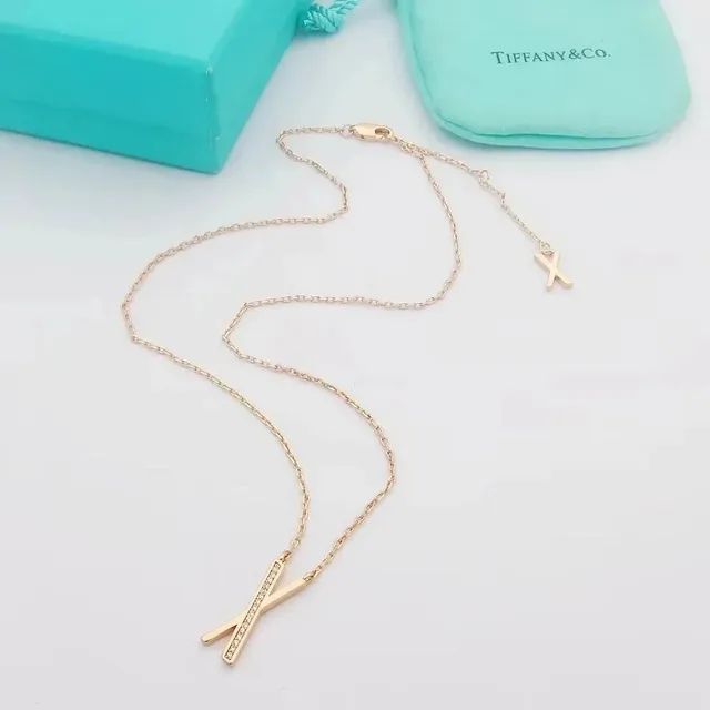 Tiffany & Co. Tiffany T Necklace Rose Gold with Diamonds