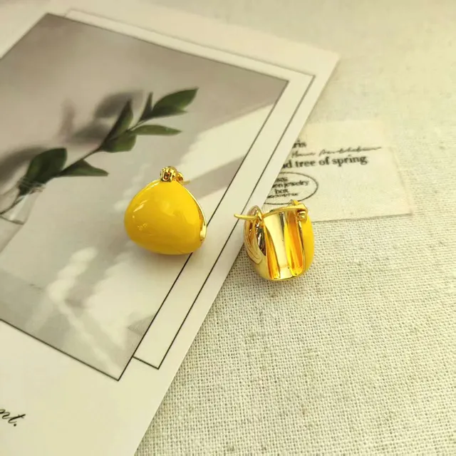 Swarovski Dancing Stone Earrings Lemon Yellow Enamel