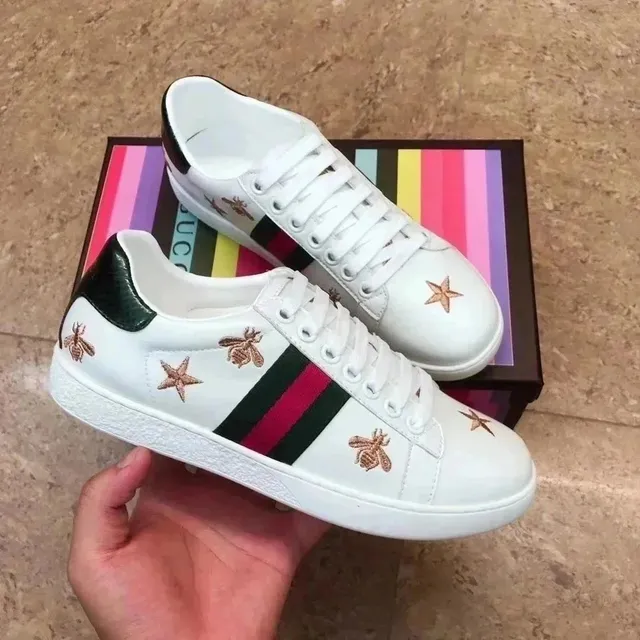 Gucci Ace Low Bee and Star Embroidery