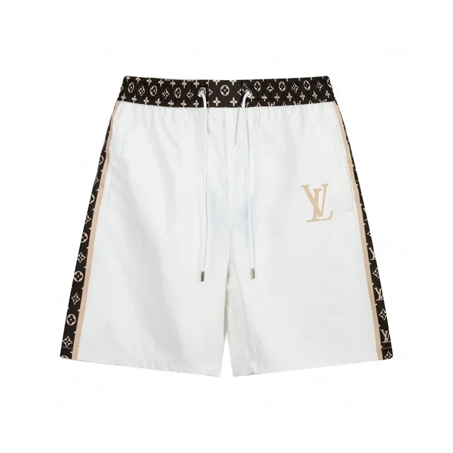 Louis Vuitton Monogram Tape Shorts White with Brown Monogram Tape