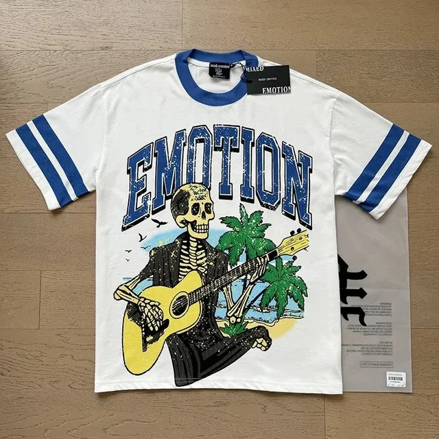 Broken Planet Graphic Tee Skeleton Guitar Print