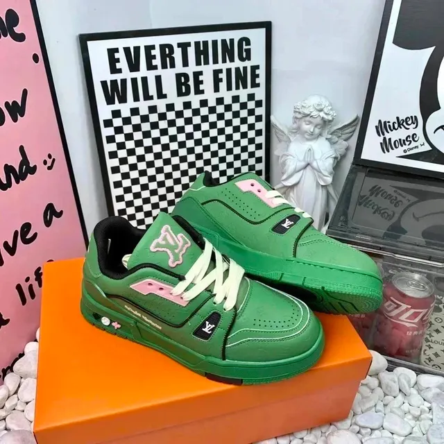 Louis Vuitton LV Trainer Monogram Green Pink