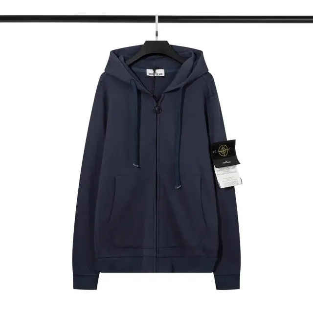 Stone Island Zip-Up Hoodie Navy