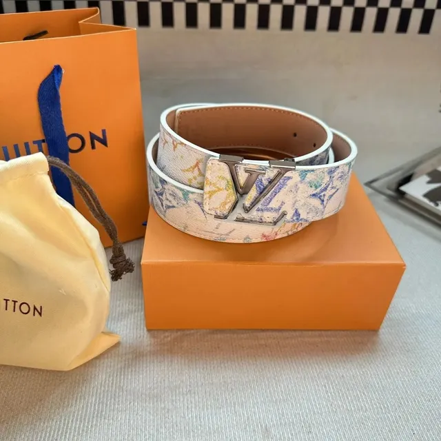 Louis Vuitton Monogram Eclipse Belt Multicolor Print