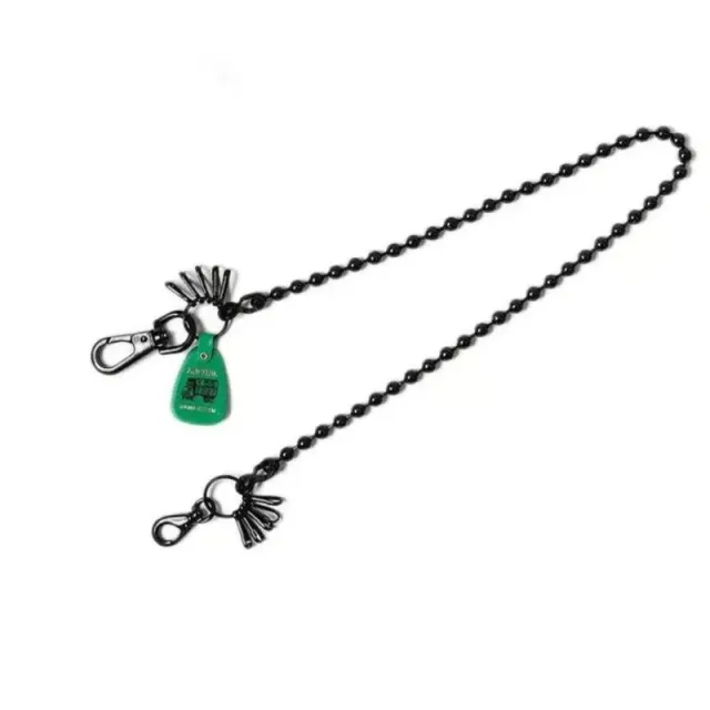 BAPE Ball Chain Keychain Green Logo Tag