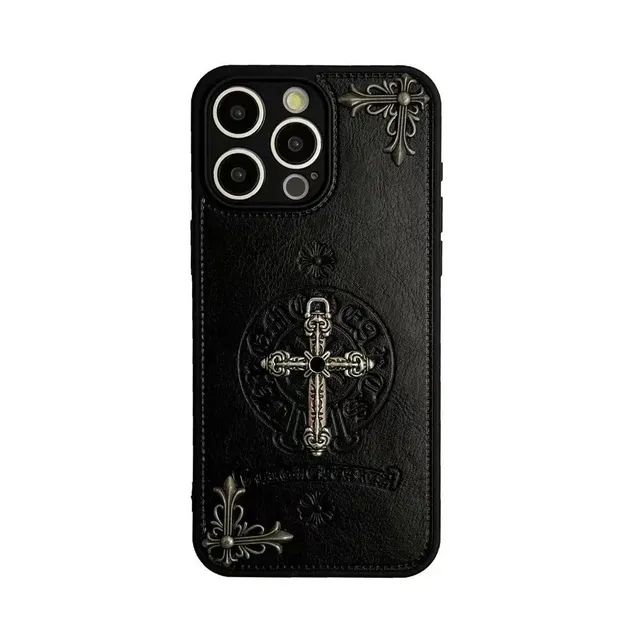 Chrome Hearts Phone Case Cross Embossed