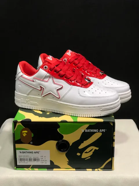 BAPE Air Force 1 Low White/Red
