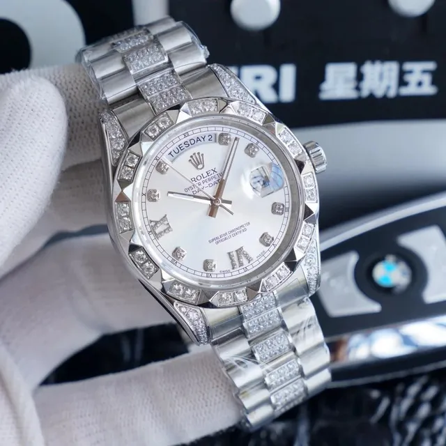 Rolex Day-Date Diamond Bezel and Hour Markers