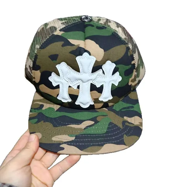 Chrome Hearts Snapback Cap Camo with Triple Cross
