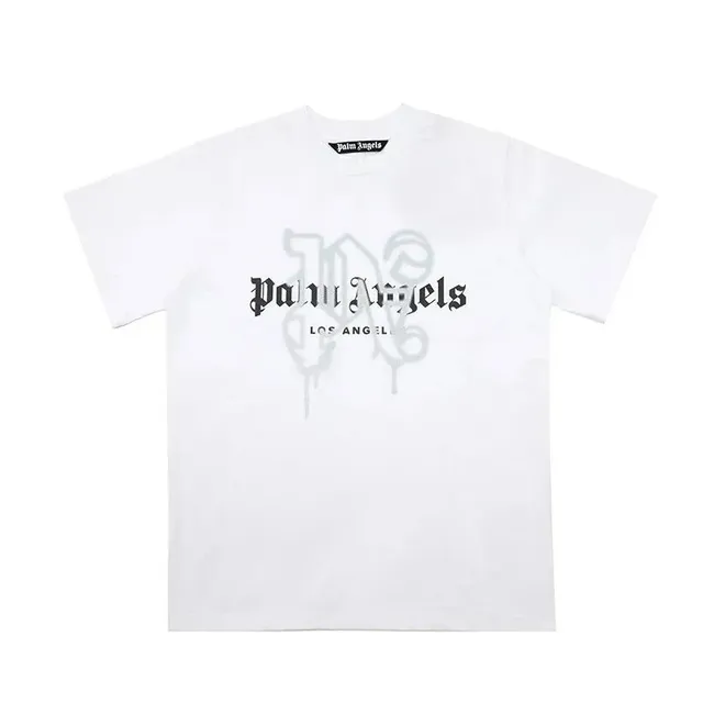 Palm Angels Graphic Tee Gothic Logo Print
