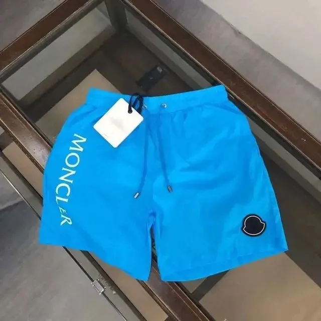 Moncler Logo-Print Swim Shorts Vibrant Blue