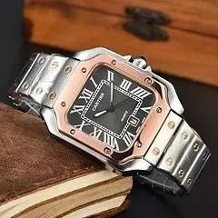 Santos de Cartier Large Steel and Rose Gold