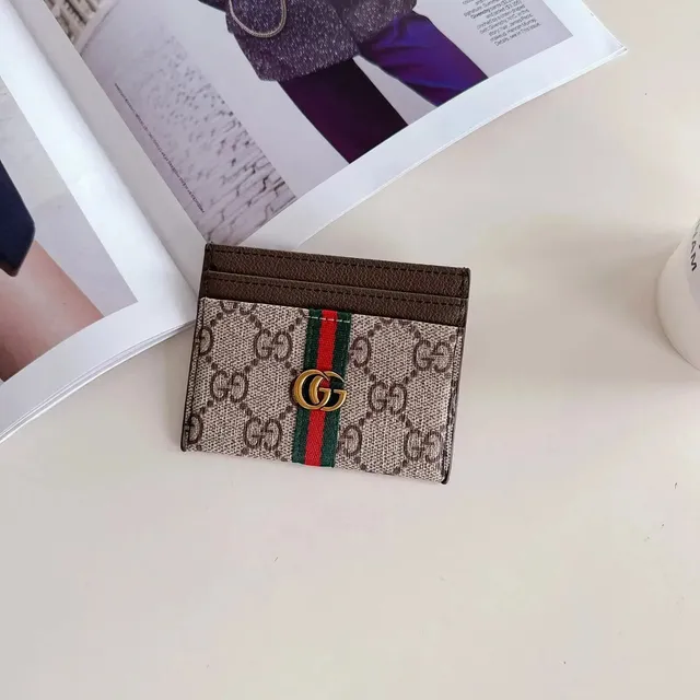 Gucci GG Marmont Card Holder Web Stripe