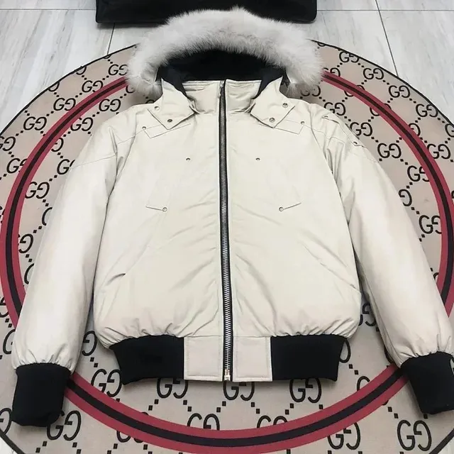 Gucci Puffer Jacket Fur-Trimmed Hood
