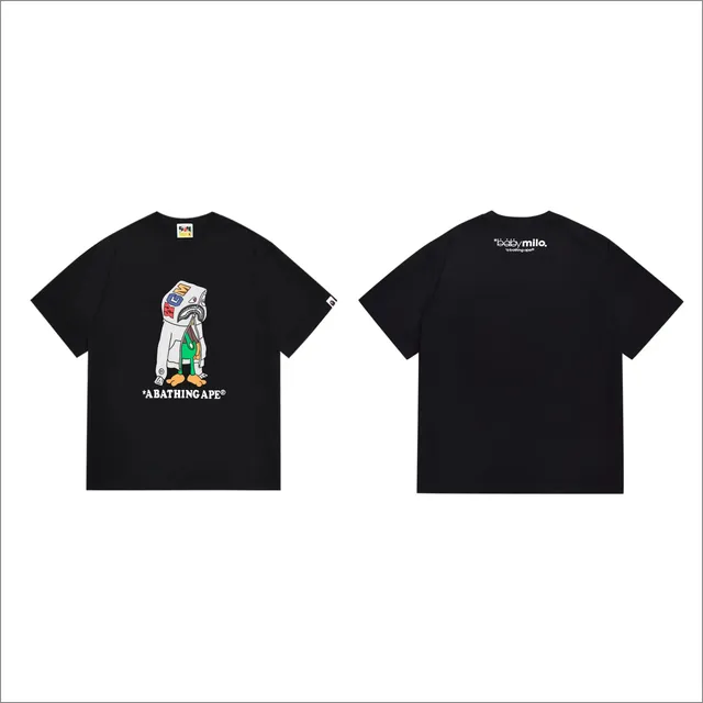 BAPE × Fear of God Essentials Graphic Tee Baby Milo Shark Hoodie Print