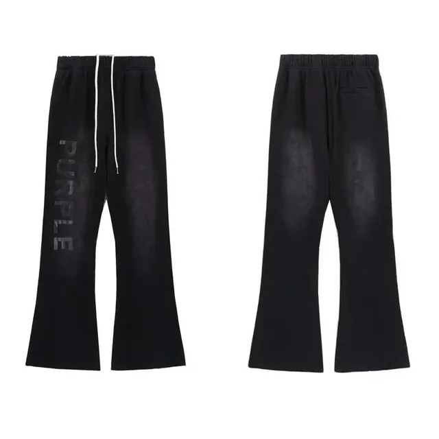 Purple Brand Flared Sweatpants Logo Print