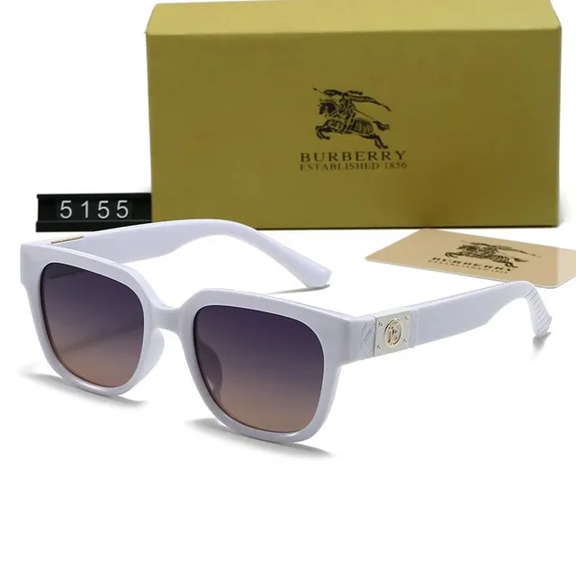 Burberry Square Sunglasses White Frame Gradient Lens