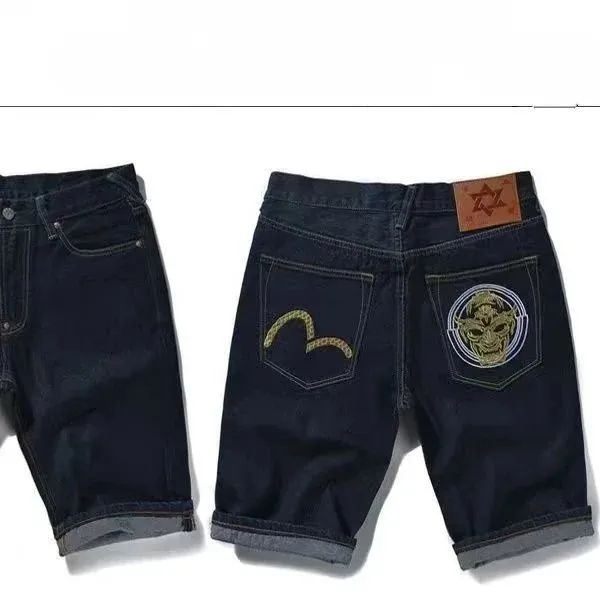 Evisu Denim Shorts Gold Embroidery