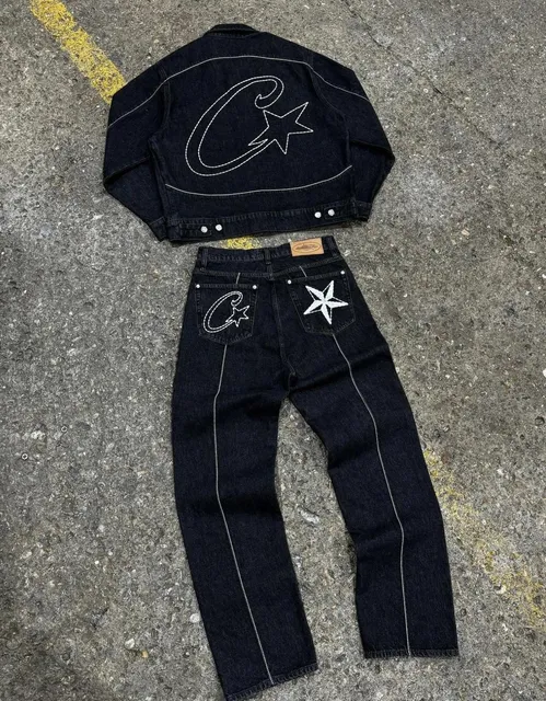 Corteiz Denim Jacket and Jeans Set