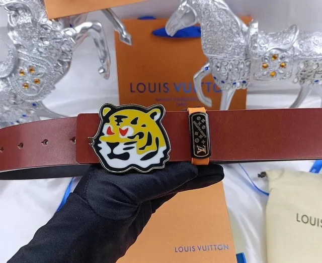 Louis Vuitton Tiger Belt Yellow Tiger Enamel Buckle