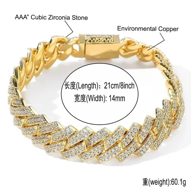 Chrome Hearts Curb Link Bracelet Fully Iced