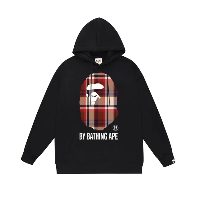 BAPE hoodies sweatshirts Plaid Ape Head