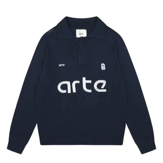 Arte Antwerp Polo Knit Sweater Logo Embroidered