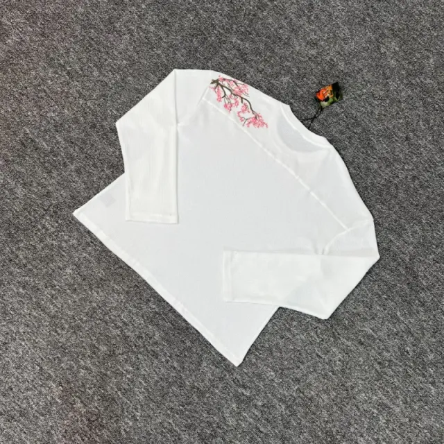 001樱花华夫格长袖(白)