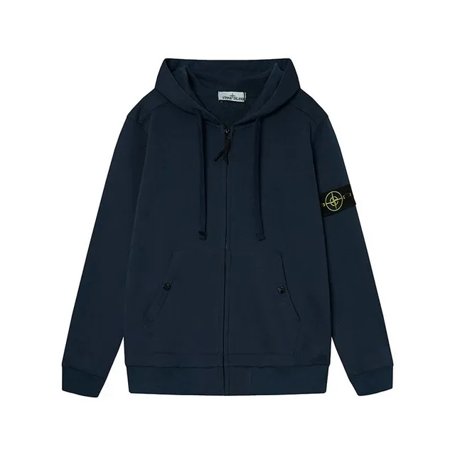 Stone Island Zip-Up Hoodie Compass Patch
