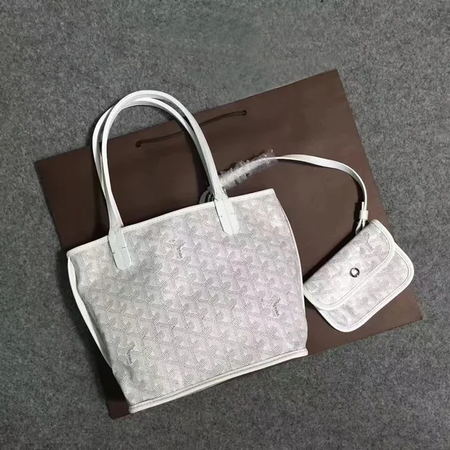 Goyard Saint Louis Tote White Goyardine Canvas