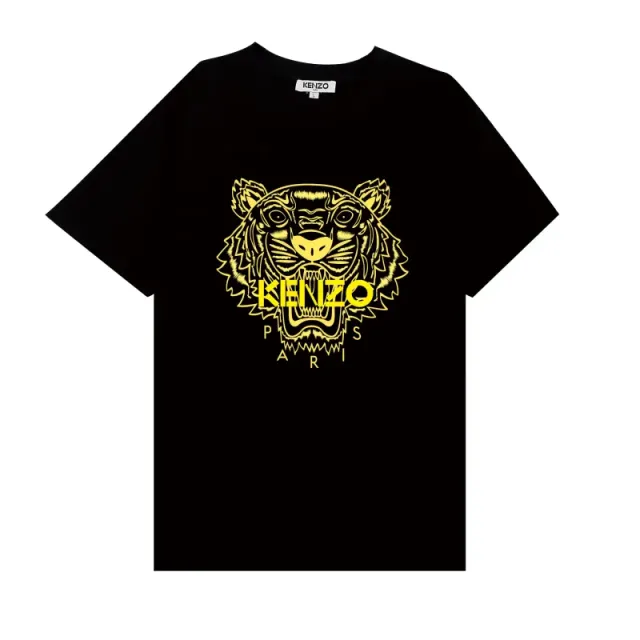 Kenzo Tiger Logo Tee Yellow Tiger Print