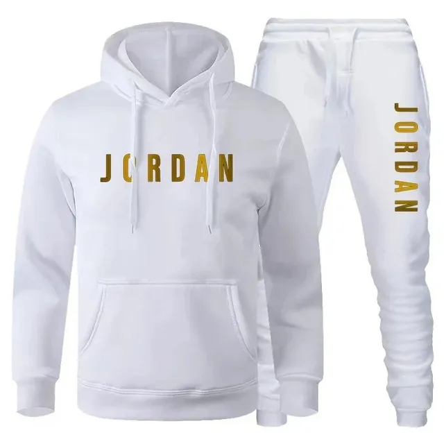 Jordan Hoodie and Joggers Set Gold Logo