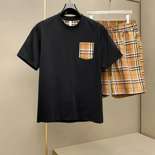 Burberry Pocket Tee and Check Shorts Set Classic Check Pocket