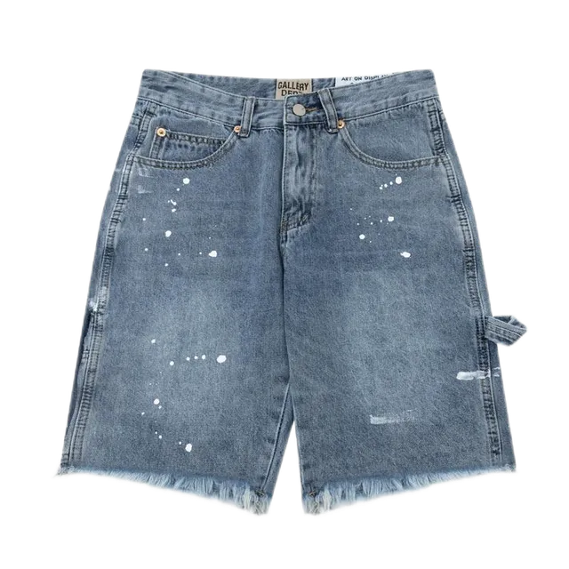Gallery Dept. Denim Shorts Paint-Splatter Distressed