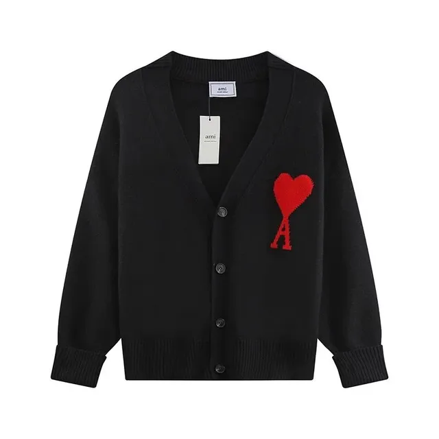AMI Paris Cardigan Red Heart Logo